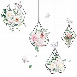 Настінна наклейка Flowers Hanging Watercolour Flower Pot самоклейна - Фото 1