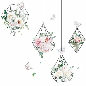 Настінна наклейка Flowers Hanging Watercolour Flower Pot самоклейна - Фото 1