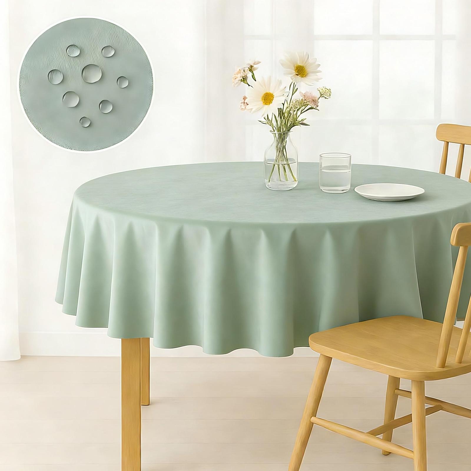 Скатертина Small Round 120 cm Шавлієво-зелена, фото №2