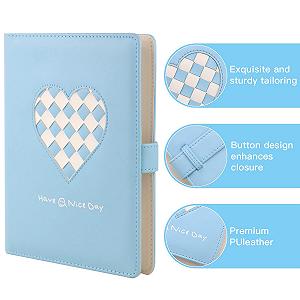 Фотоальбом Phoebe 256 карманов PU Heart Weave для Fujifilm Instax Mini 11/9/8/Liplay & Zip Instant Printer 2 x 3 дюйма Blue synthetic.ua - Фото 1