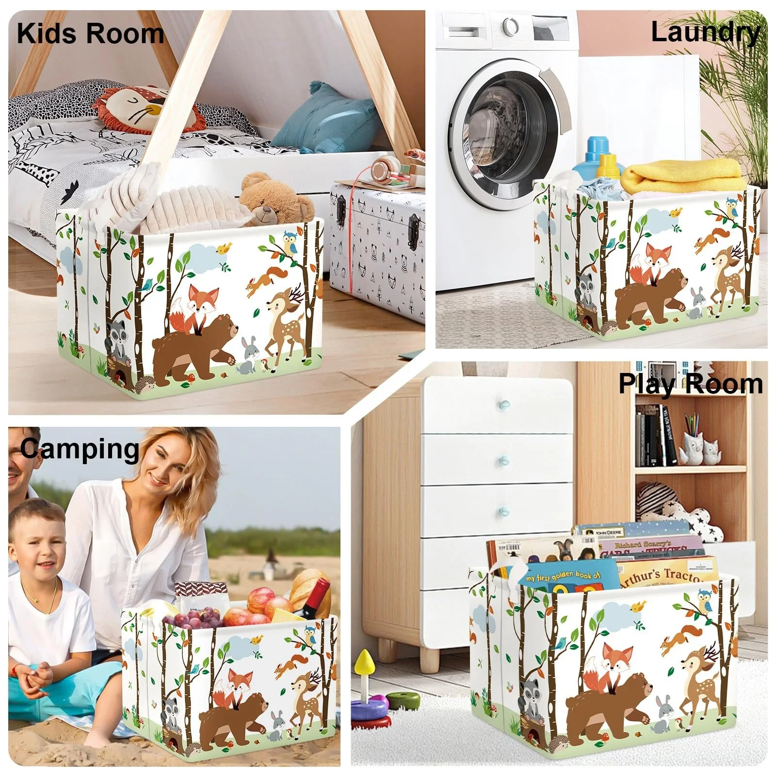 Корзина для игрушек HUUMONSS Детская Лесные звери Складная для мальчиков девочек Большая, фото №7 Корзина для игрушек HUUMONSS Детская Лесные звери Складная для мальчиков девочек Большая, фото №7