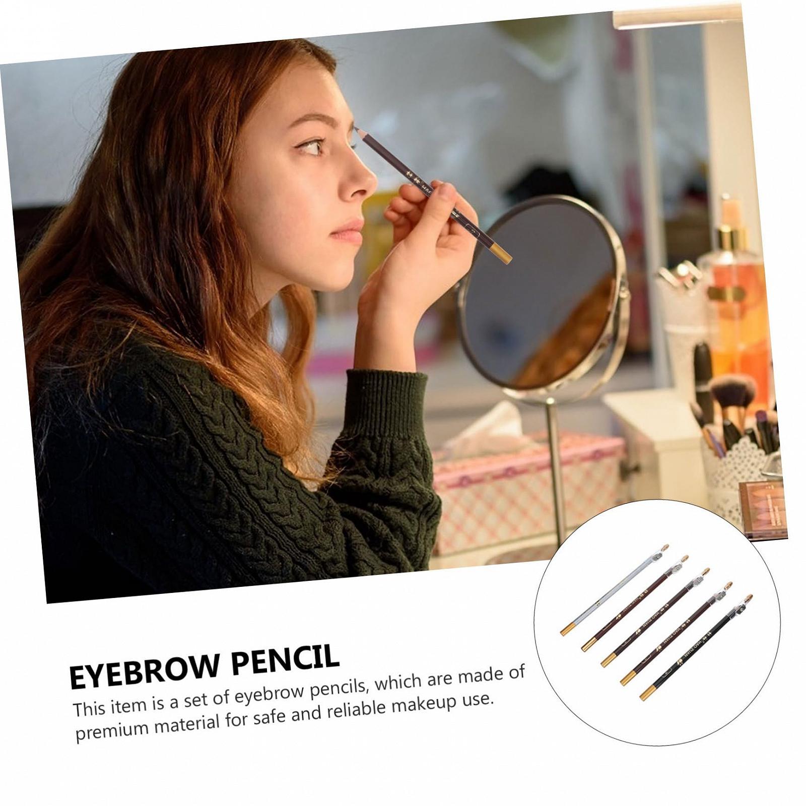 Олівець для брів Ipetboom Kajalstifte 5 шт з точилкою Бурий, фото №5