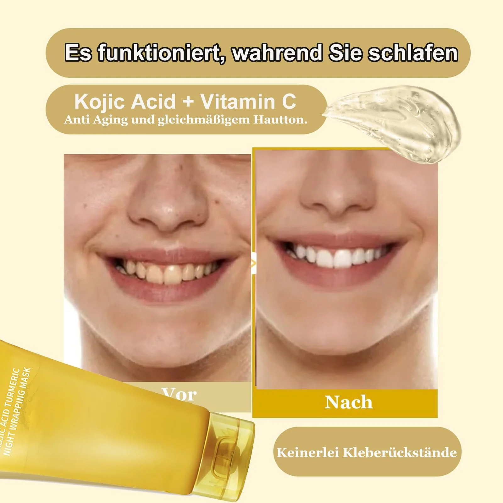 Нічна маска для обличчя з куркумою та койєвою кислотою проти недоліків, фото №3