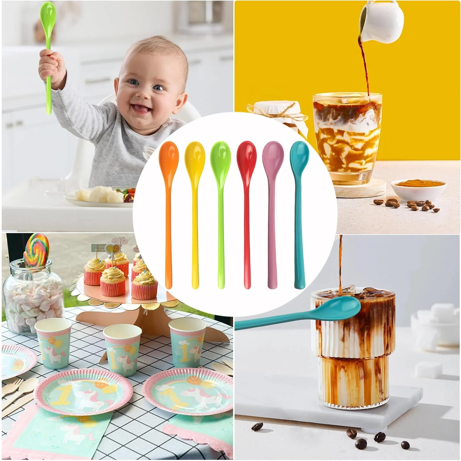 Ложки Пластикові Різнокольорові для морозива, 6 шт, фото №7 Ложки Пластикові Різнокольорові для морозива, 6 шт, фото №7