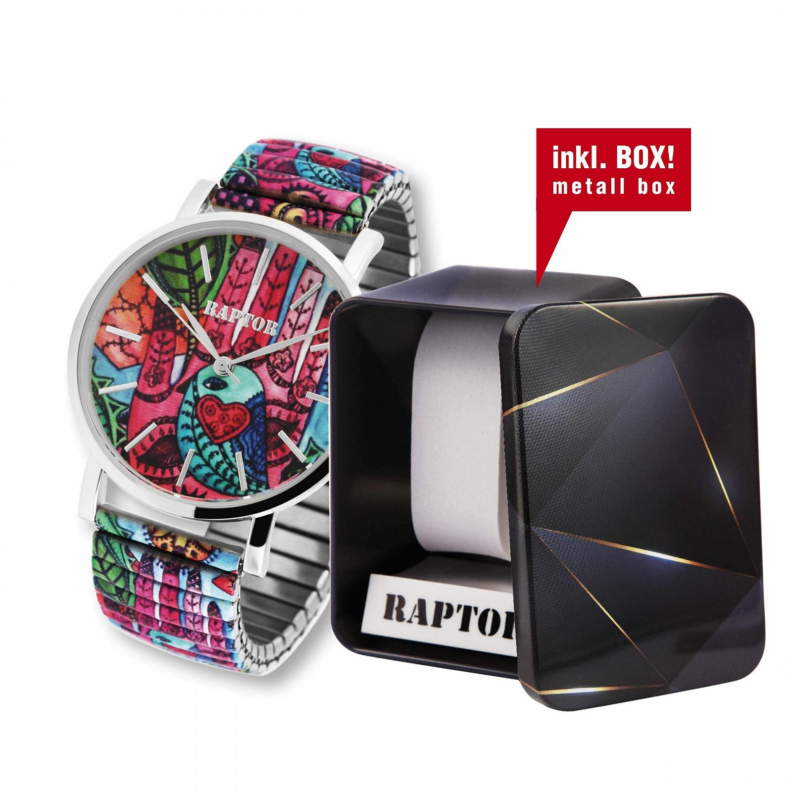 Женские часы Raptor Colourful Edition Аналоговые кварцевые, разноцветный принт, фото №5