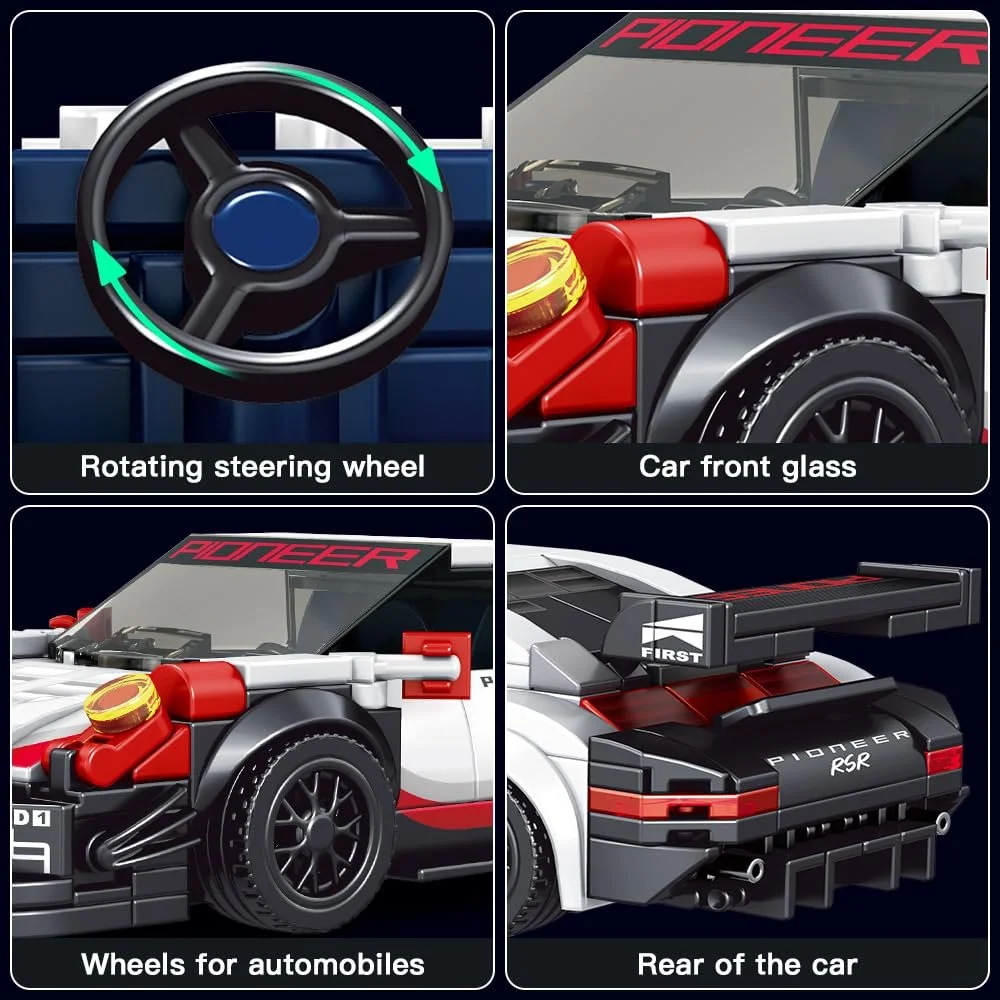 Конструктор Гоночный Автомобиль Mould King Speed Champion 27010 911 RSR Спортивный Автомобиль с Акриловой Витриной, 349 деталей, фото №6 Конструктор Гоночный Автомобиль Mould King Speed Champion 27010 911 RSR Спортивный Автомобиль с Акриловой Витриной, 349 деталей, фото №6