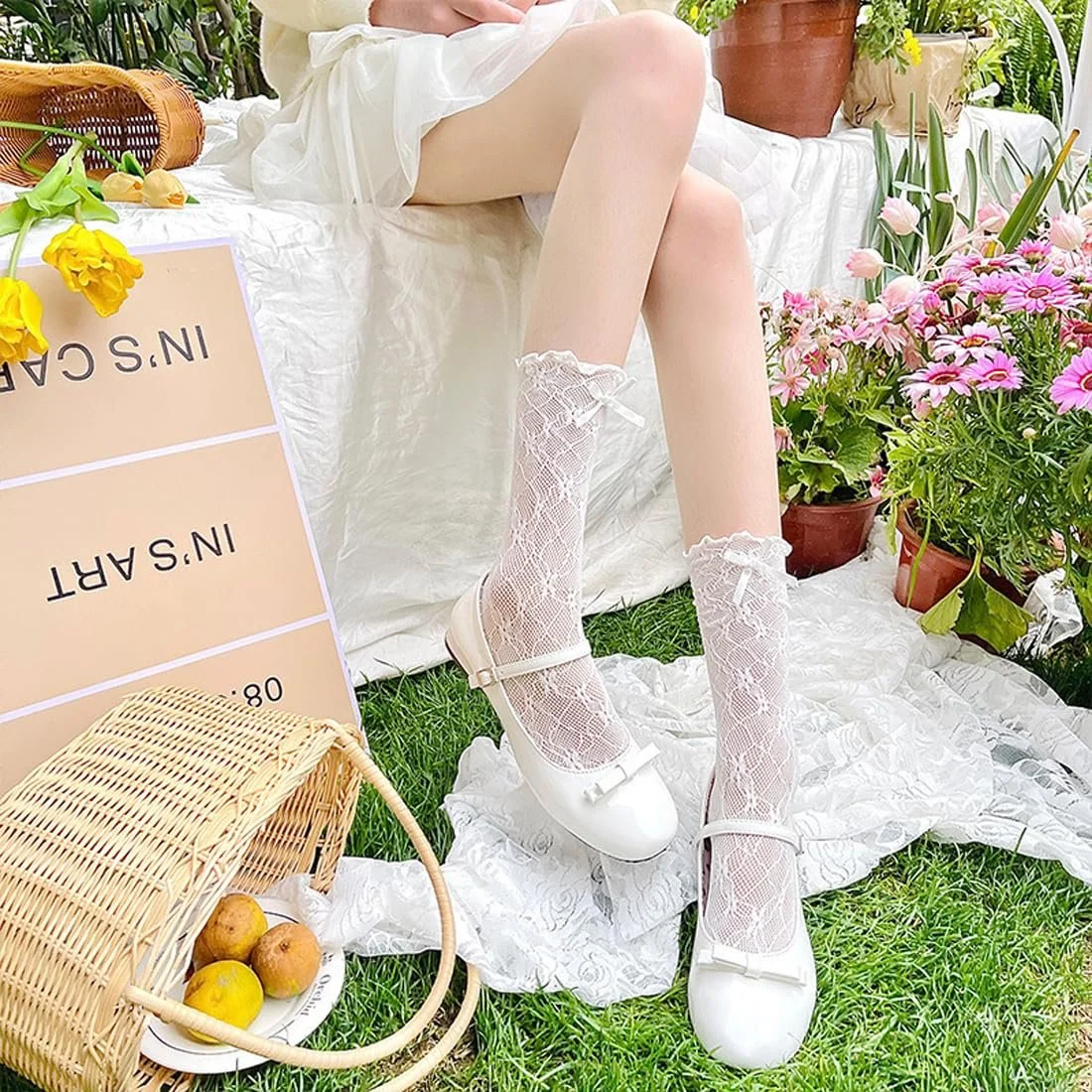 Носки YUZNA с оборками Женские Белые Носки для Костюмов с Кружевом для Обуви Дирндль Аксессуары для Октоберфеста, фото №6 Носки YUZNA с оборками Женские Белые Носки для Костюмов с Кружевом для Обуви Дирндль Аксессуары для Октоберфеста, фото №6