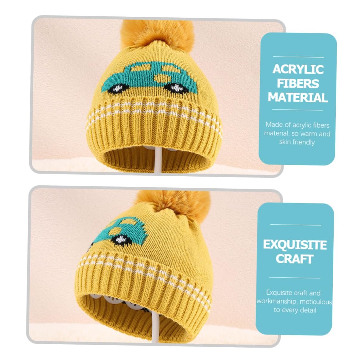 В'язана шапка OATIPHO Мультяшна З помпоном, фото №2 В'язана шапка OATIPHO Мультяшна З помпоном, фото №2