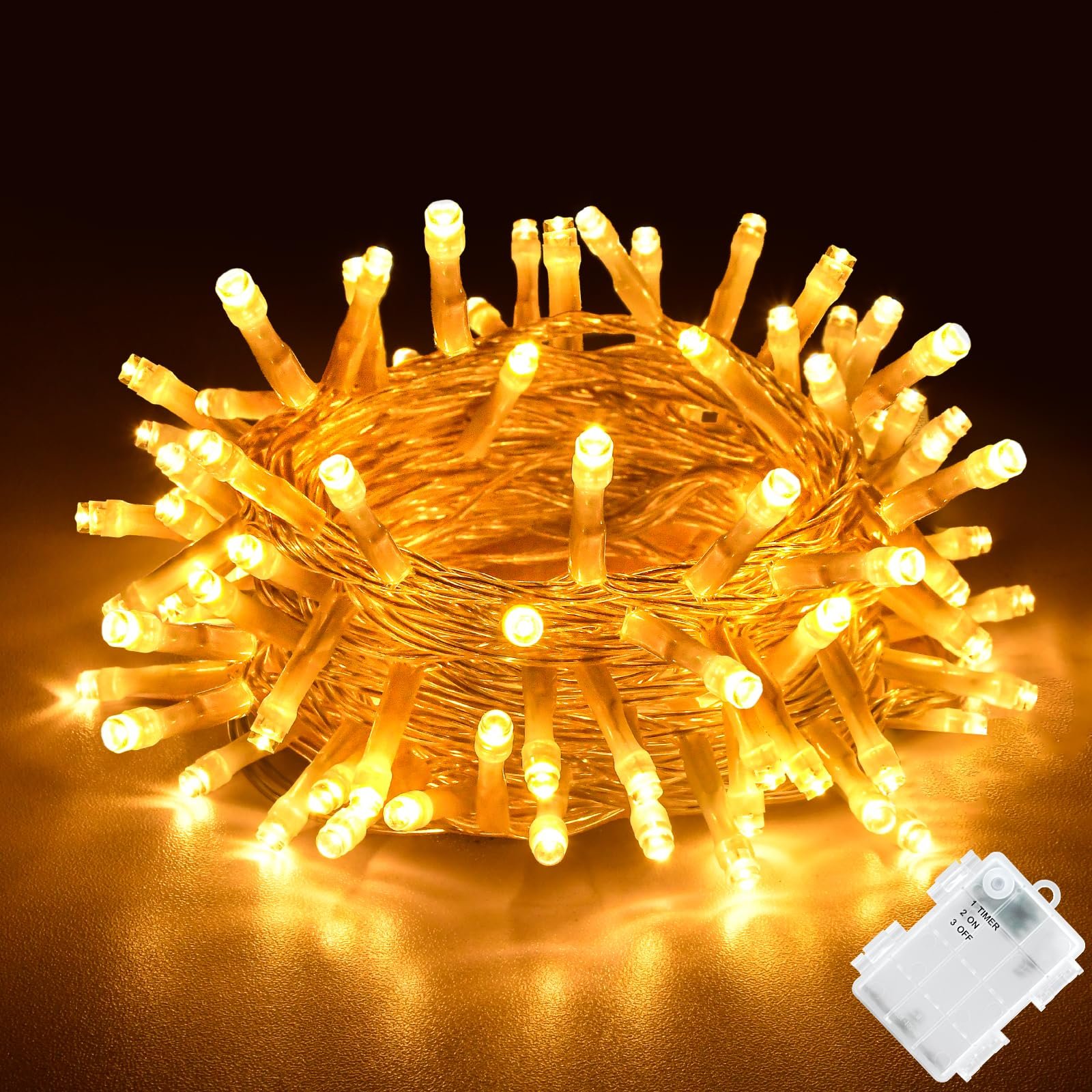 Гирлянда Gcstnn 2 м 20 LED Micro, на батарейках, IP65, с таймером, фото №1