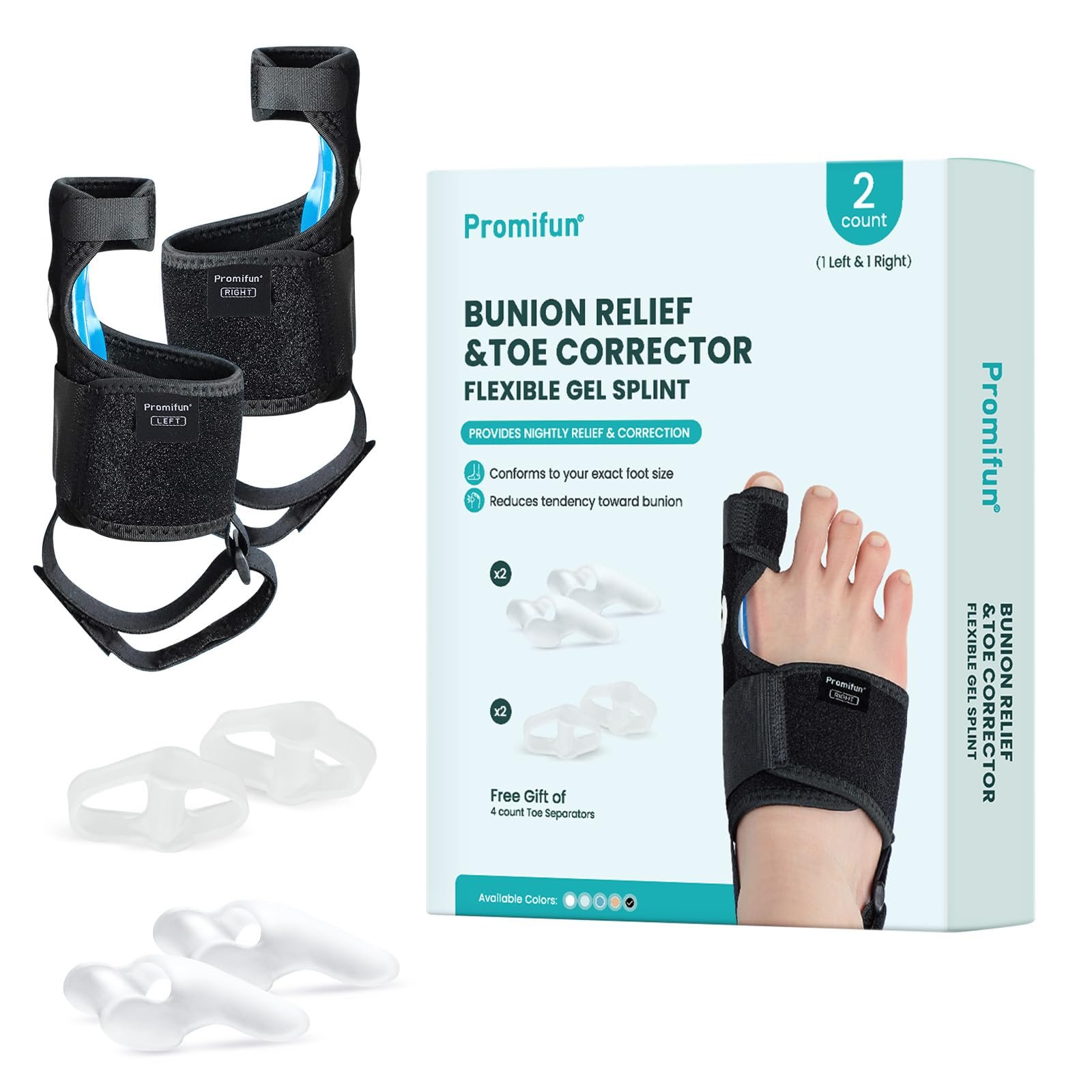 Коректор великого пальця стопи для жінок і чоловіків 1 пара шин для корекції вальгусної деформації регульований, фото №1 Коректор великого пальця стопи для жінок і чоловіків 1 пара шин для корекції вальгусної деформації регульований, фото №1