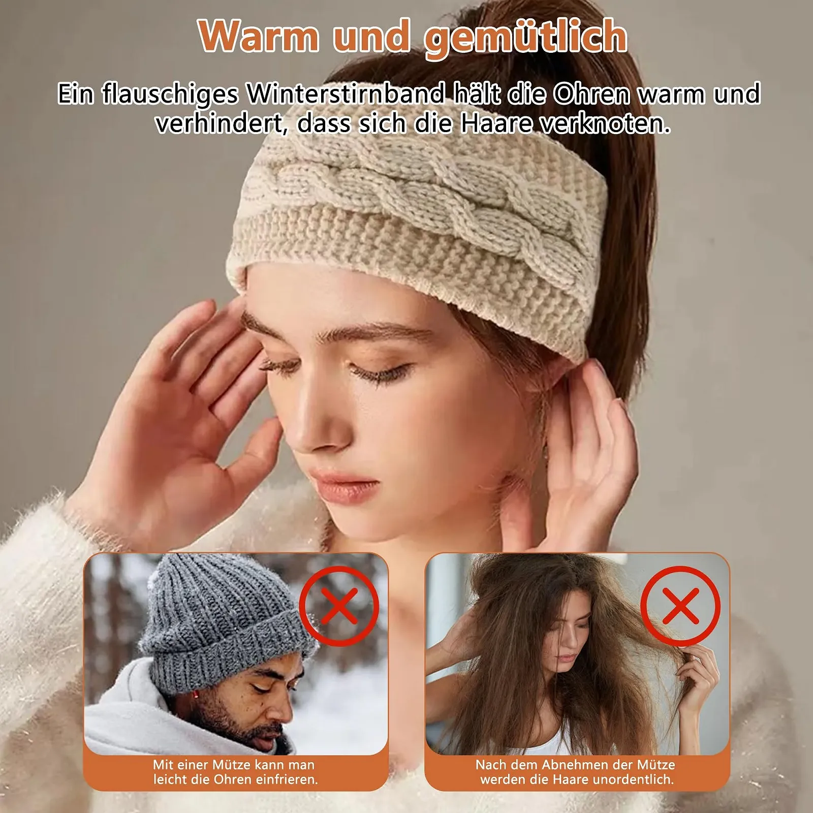 Набір з 4 зимових пов'язок на голову для жінок, фото №3 Набір з 4 зимових пов'язок на голову для жінок, фото №3