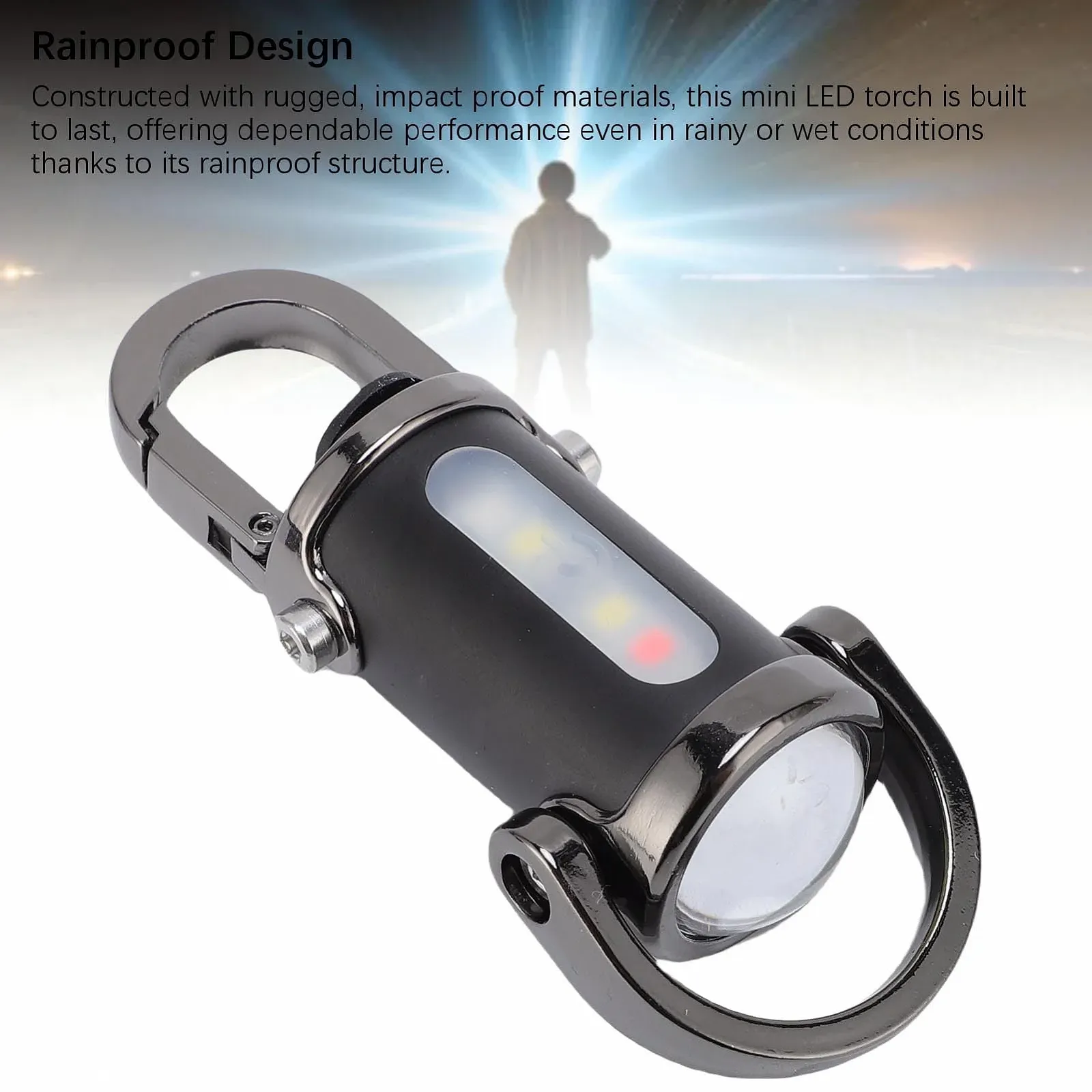 Ліхтарик на ключі Перезаряджуваний 1200 люмен Компактний Портативний LED Кільця для ключів Дизайн Raining, фото №3 Ліхтарик на ключі Перезаряджуваний 1200 люмен Компактний Портативний LED Кільця для ключів Дизайн Raining, фото №3