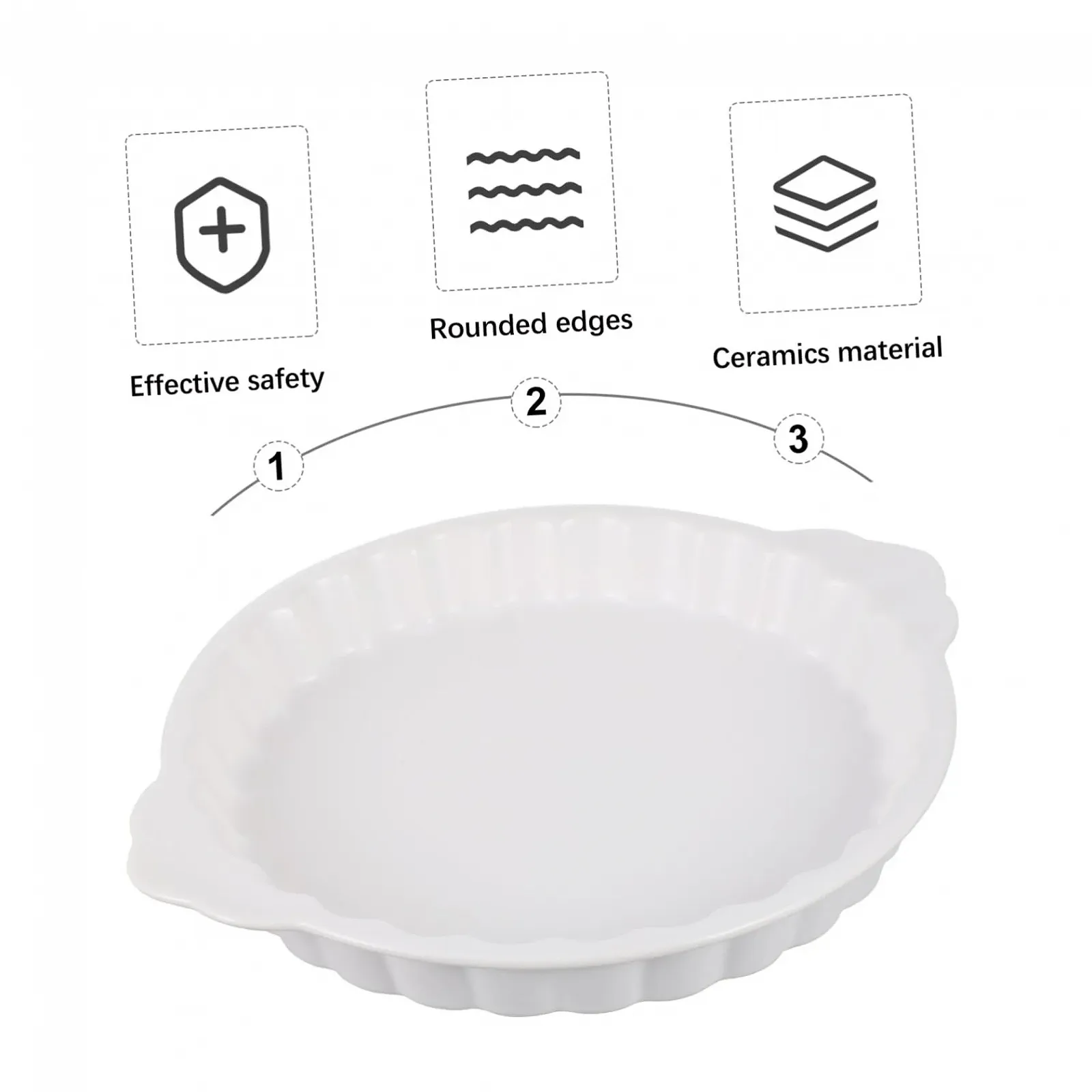 Форма для запікання VALICLUD керамічна з ручками Біла, фото №9 Форма для запікання VALICLUD керамічна з ручками Біла, фото №9