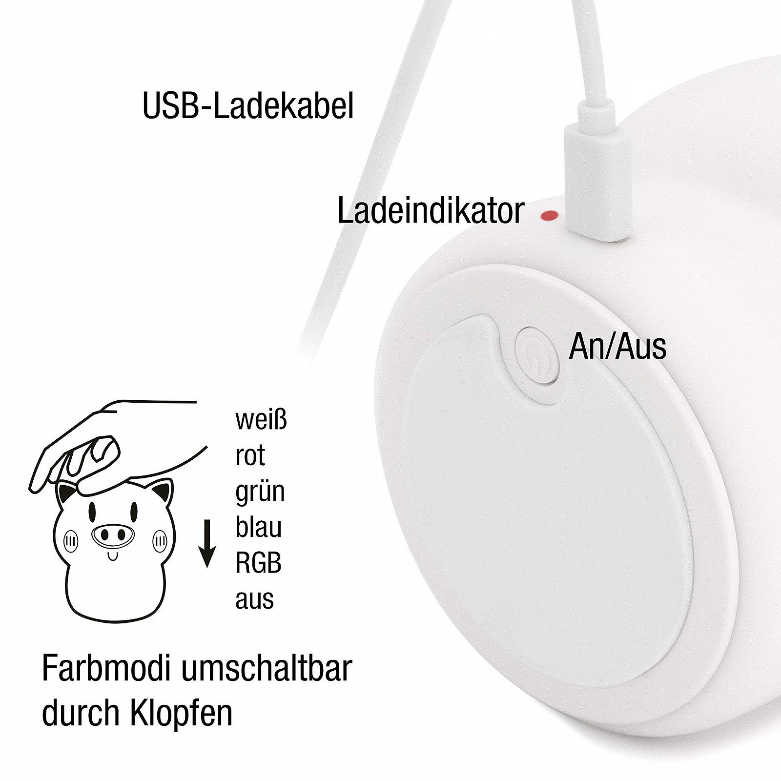 Светильник hellum LED Ночник Свинья Детский Светильник с Сенсорным Управлением, Разноцветное Освещение, Мягкий Силикон, 524277, фото №2 Светильник hellum LED Ночник Свинья Детский Светильник с Сенсорным Управлением, Разноцветное Освещение, Мягкий Силикон, 524277, фото №2
