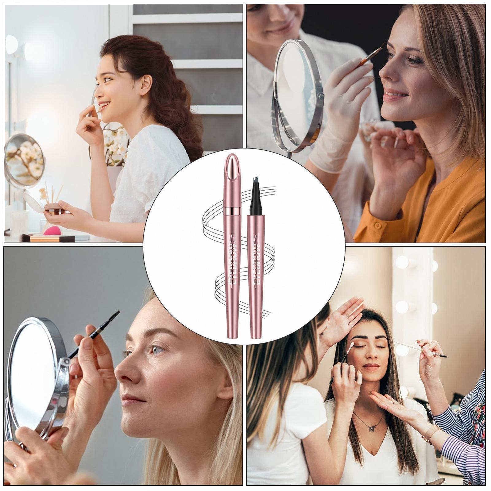 Карандаш для бровей 3D Waterproof 4 Fork Tips один черный, серый, светло-коричневый, коричневый, фото №5