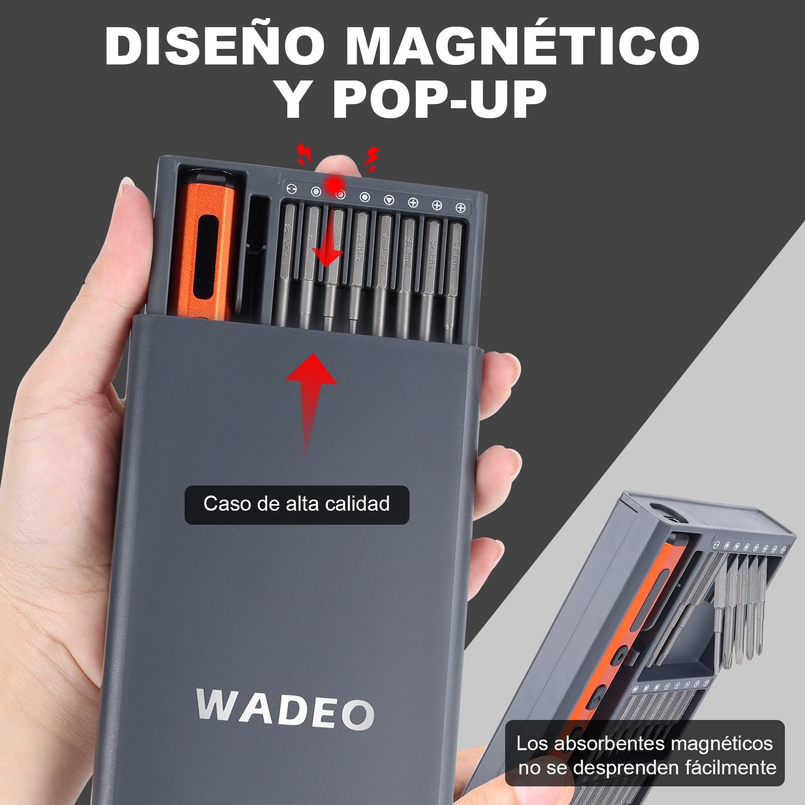 Електрична викрутка WADEO Mini 82 в 1 магнітний набір, фото №5