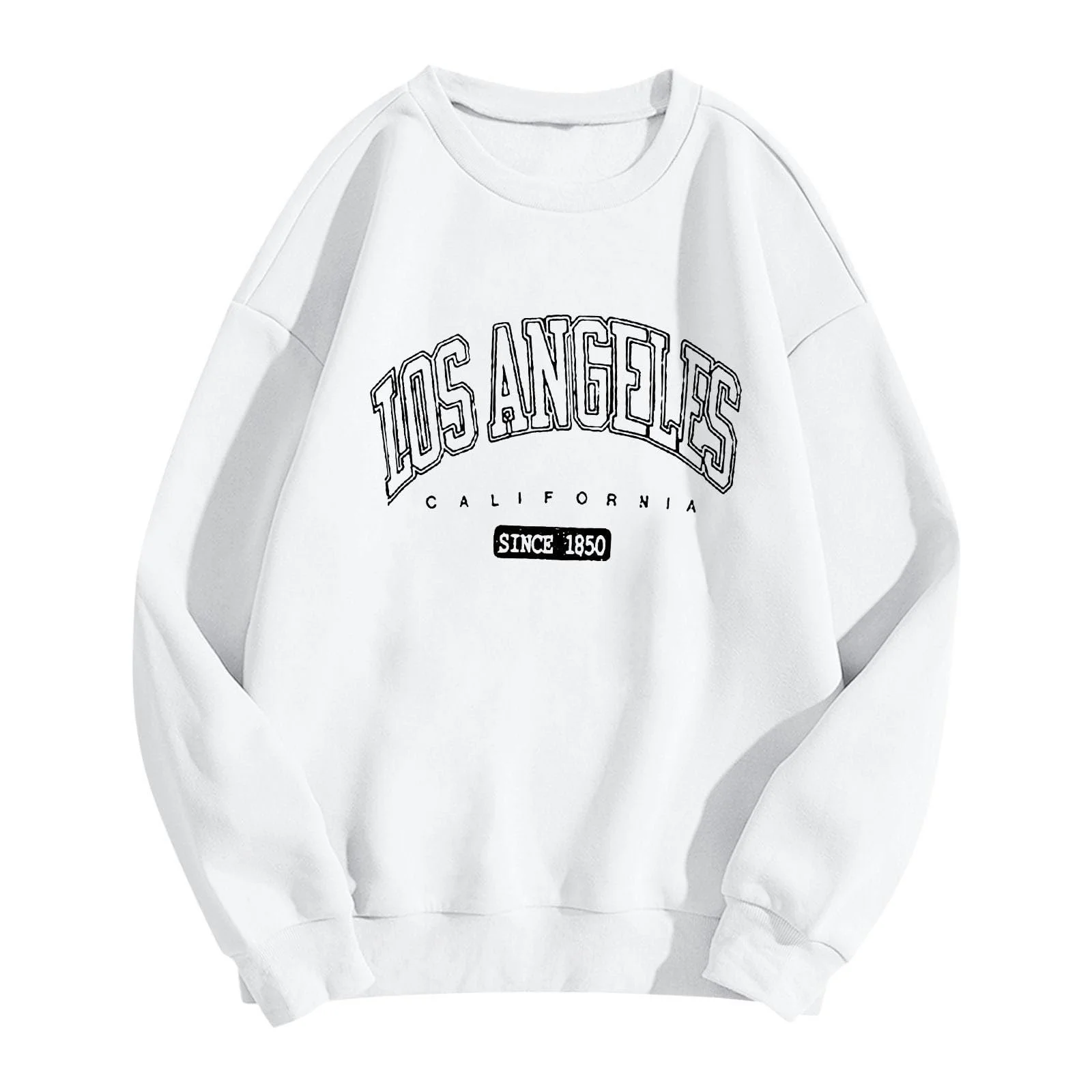 Женские свитшоты Los Angeles California с круглым вырезом, мультяшным рисунком, толстовки с буквами, винтажные кантри-наряды, длинные рукава, комфортные, Y2K, топы 2025, Workou, для колледжа, необходимые, фото №5