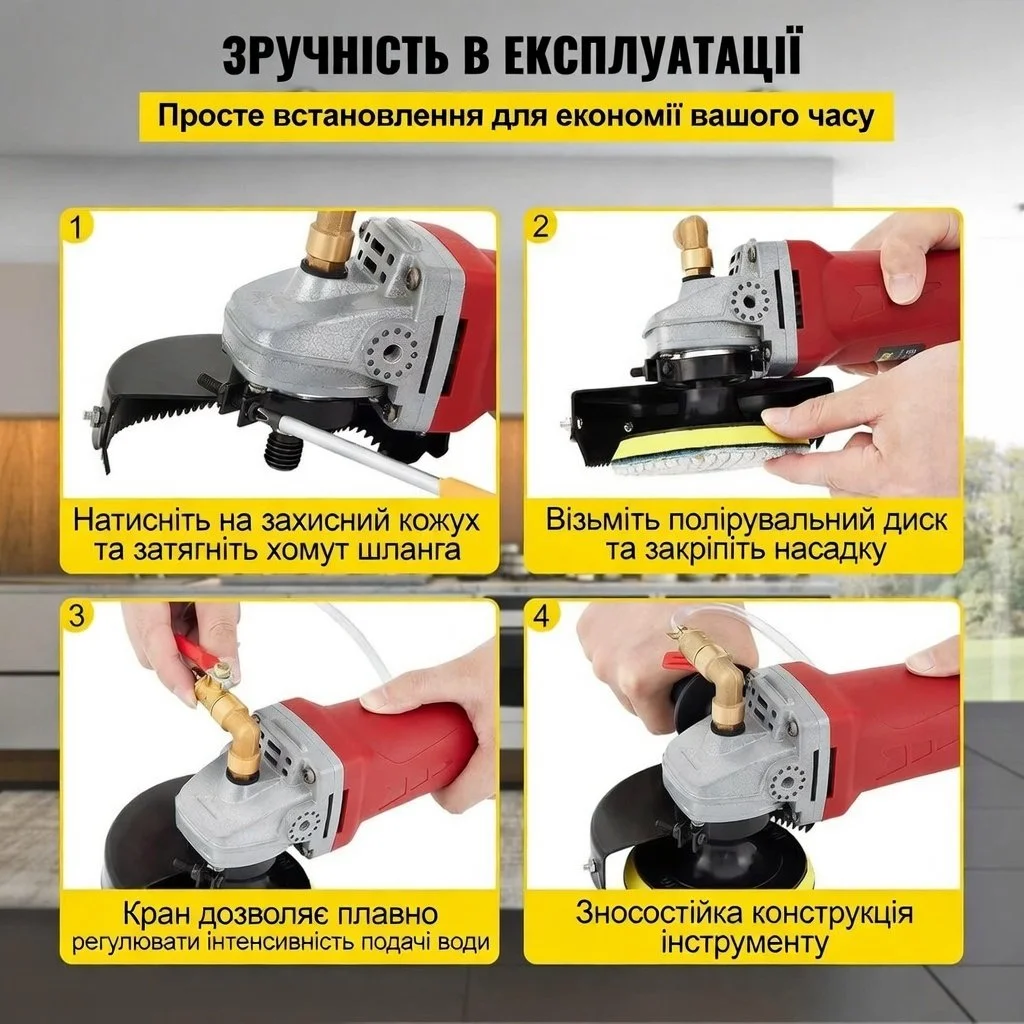 Машина для вологого полірування VEVOR / Зі змінною швидкістю / Чорно-червоний, фото №5