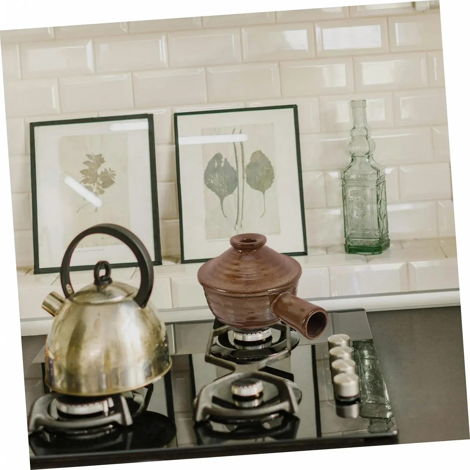 Ківш жаровня VALICLUD з грубої глини з кришкою та ручкою антипригарний для рису та тушкування, фото №6