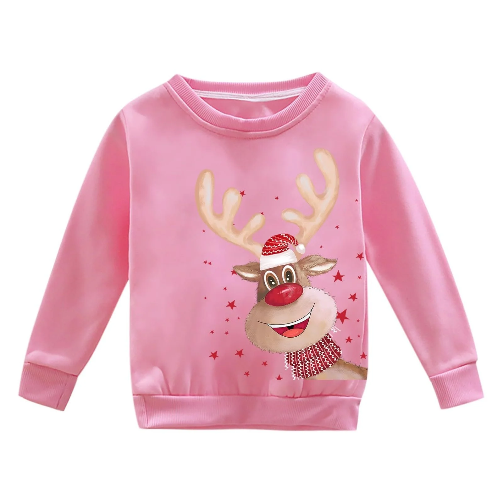 Пуловер з капюшоном з різдвяним візерунком, довгими рукавами, круглим вирізом, теплий флісовий, фото №2