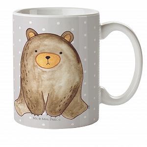 Детская Кружка Mr. & Mrs. Panda Медведь Сидит Пластиковая 300 мл - Фото 1