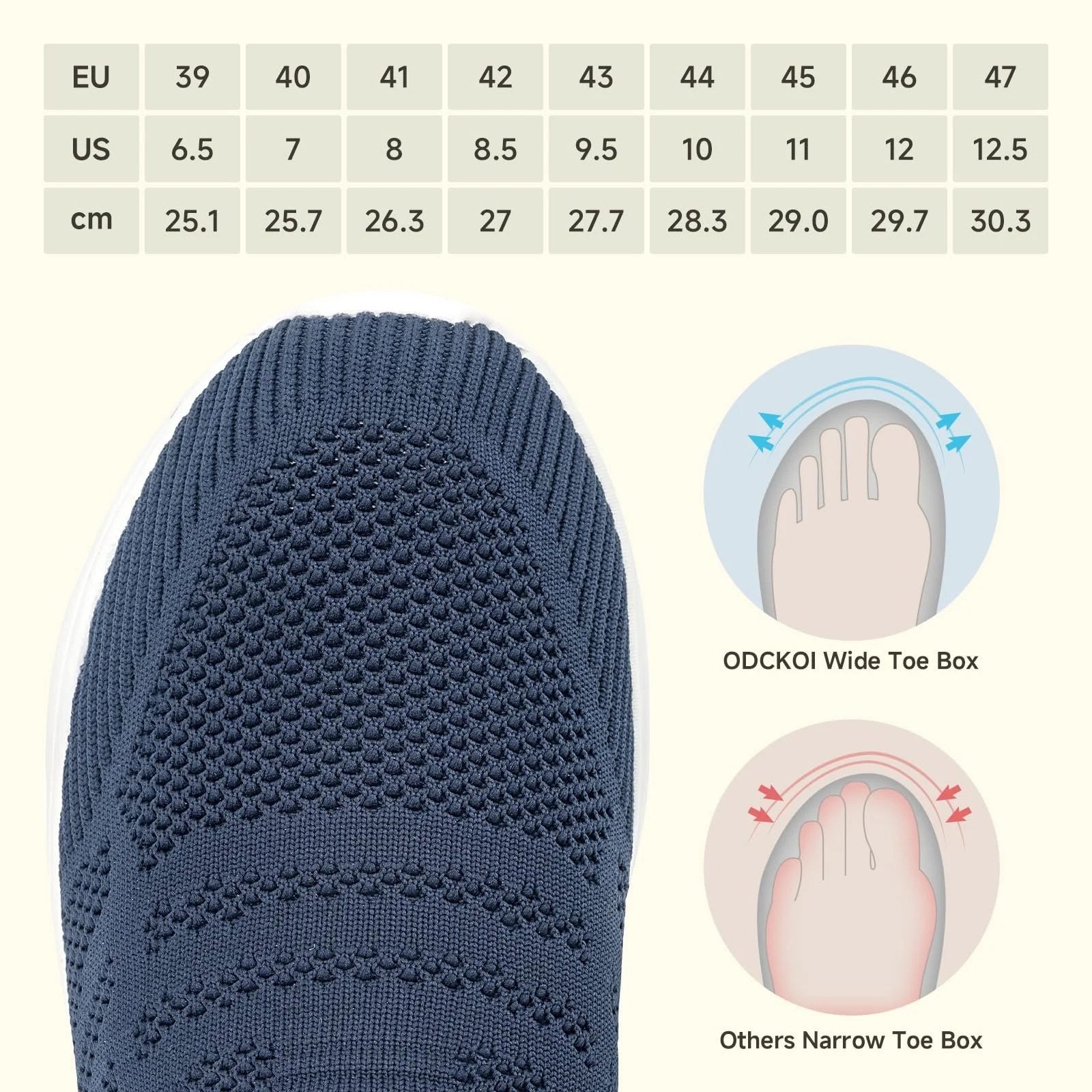 Кросівки ODCKOI Без шнурків Легкі дихаючі сліпони Зручне сітчасте повсякденне взуття Спортивне взуття, фото №4