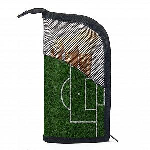 Набір пензлів для макіяжу з сумкою-органайзером 12 шт. Sports Field Green Grass - Фото 1