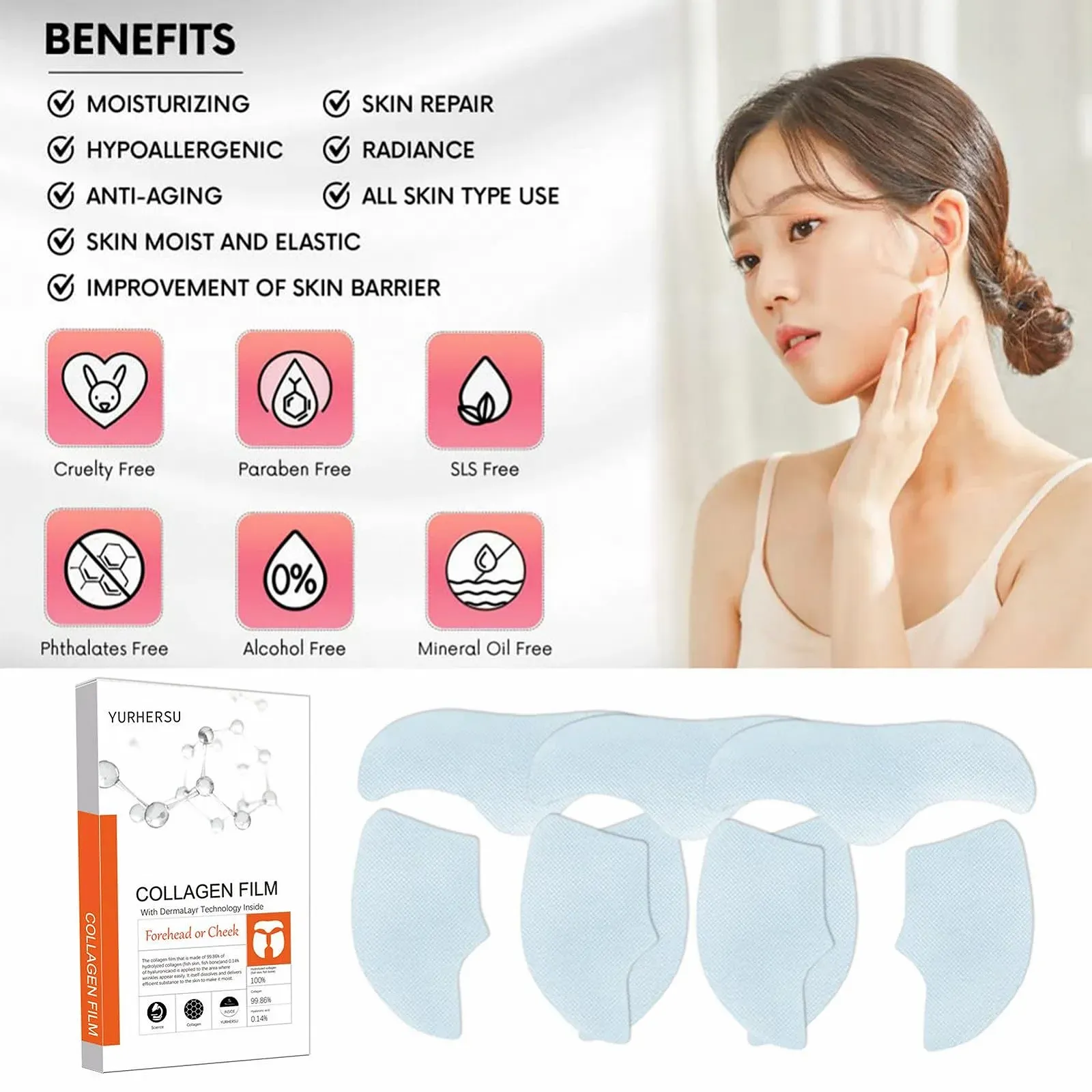 Патч для упругости лба Learnlyrics, миофасциальная лифтинг-лента, патч против покраснения, пленка с коллагеном, фото №5