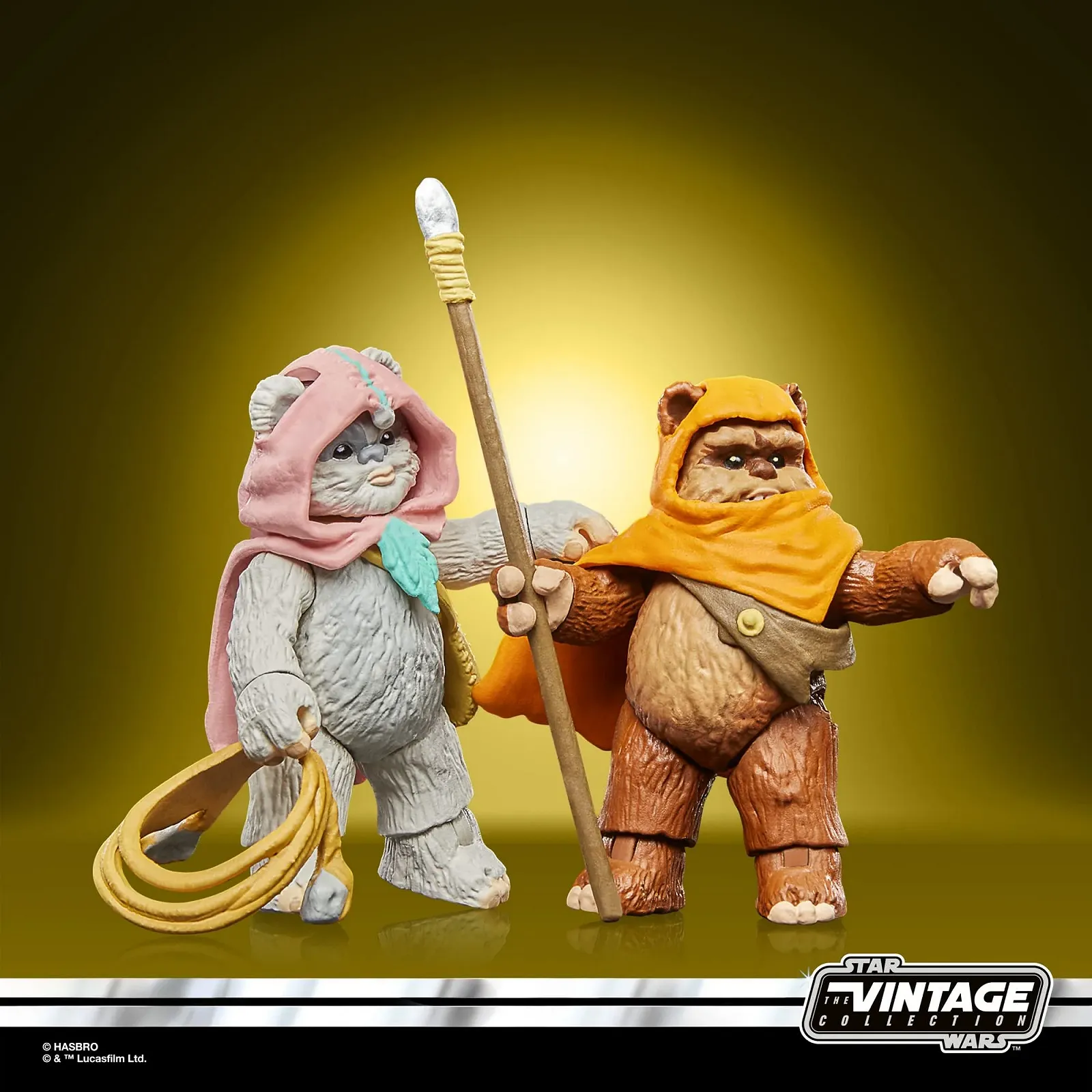 Набор коллекционных фигурок Star Wars The Vintage Collection Ewoks Wicket W. Warrick & Kneesaa 3,75 дюйма 2 шт., фото №4