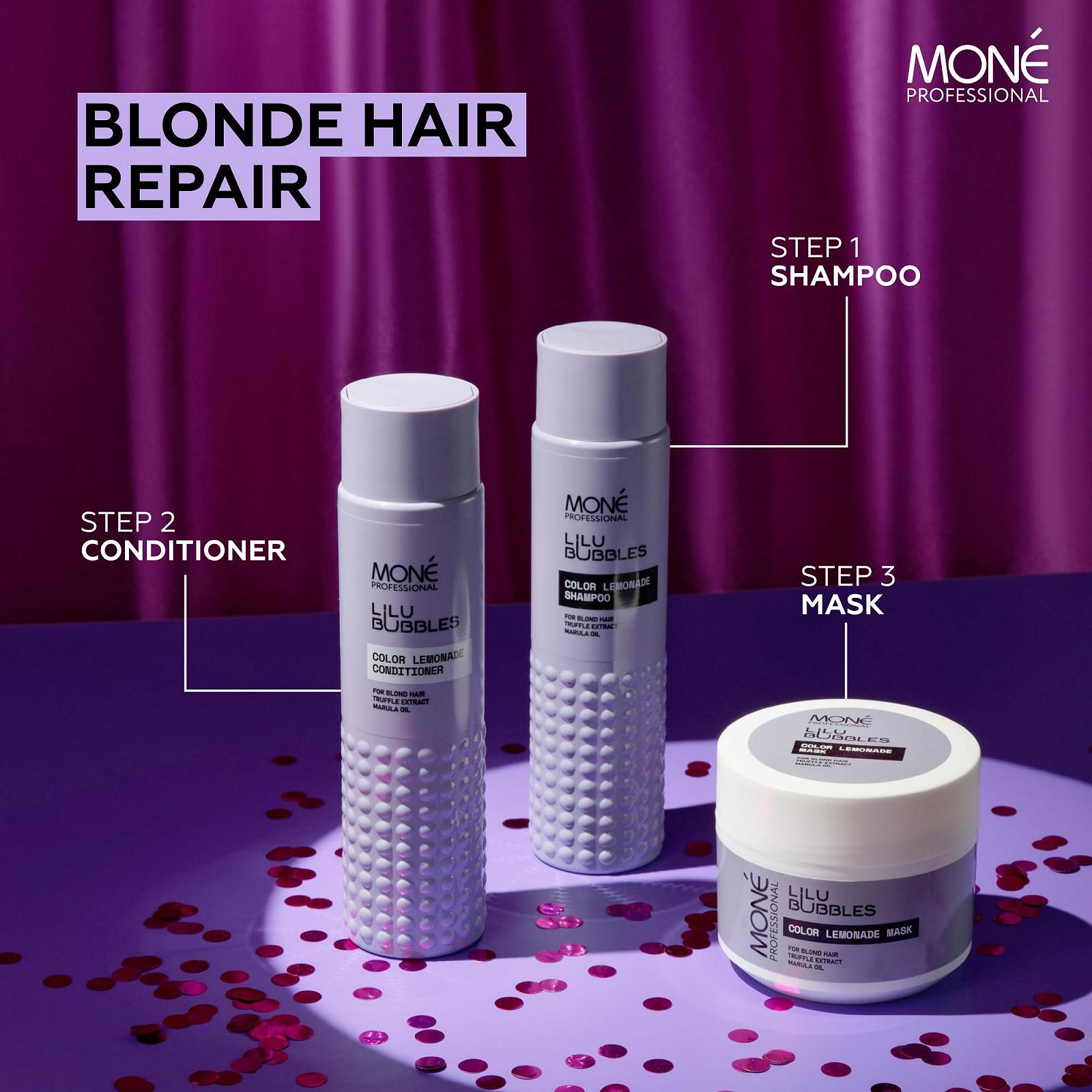 Шампунь MONÉ Professional Keratin для блондинок и обесцвеченных волос, фото №7 Шампунь MONÉ Professional Keratin для блондинок и обесцвеченных волос, фото №7
