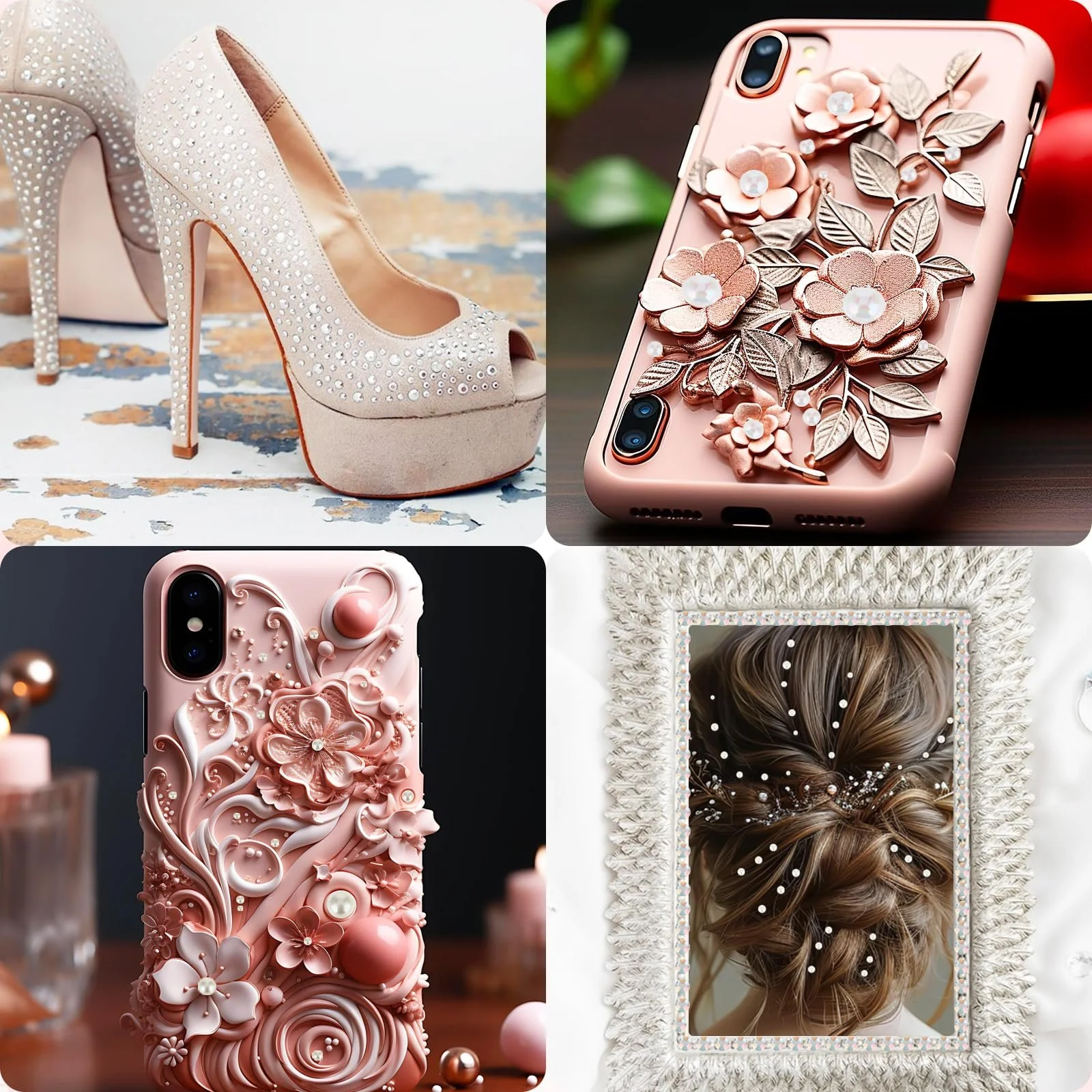 Набор блестящих камней для лица, 1300 шт., 3/4/5/6 мм, самоклеящиеся блестящие стразы, бисер, фото №6