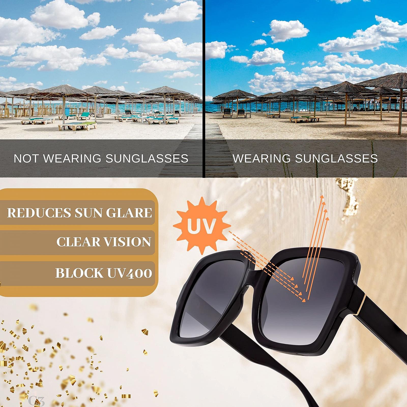 Сонцезахисні окуляри Квадратні Великий розмір Модні Елегантні з футляром, фото №8