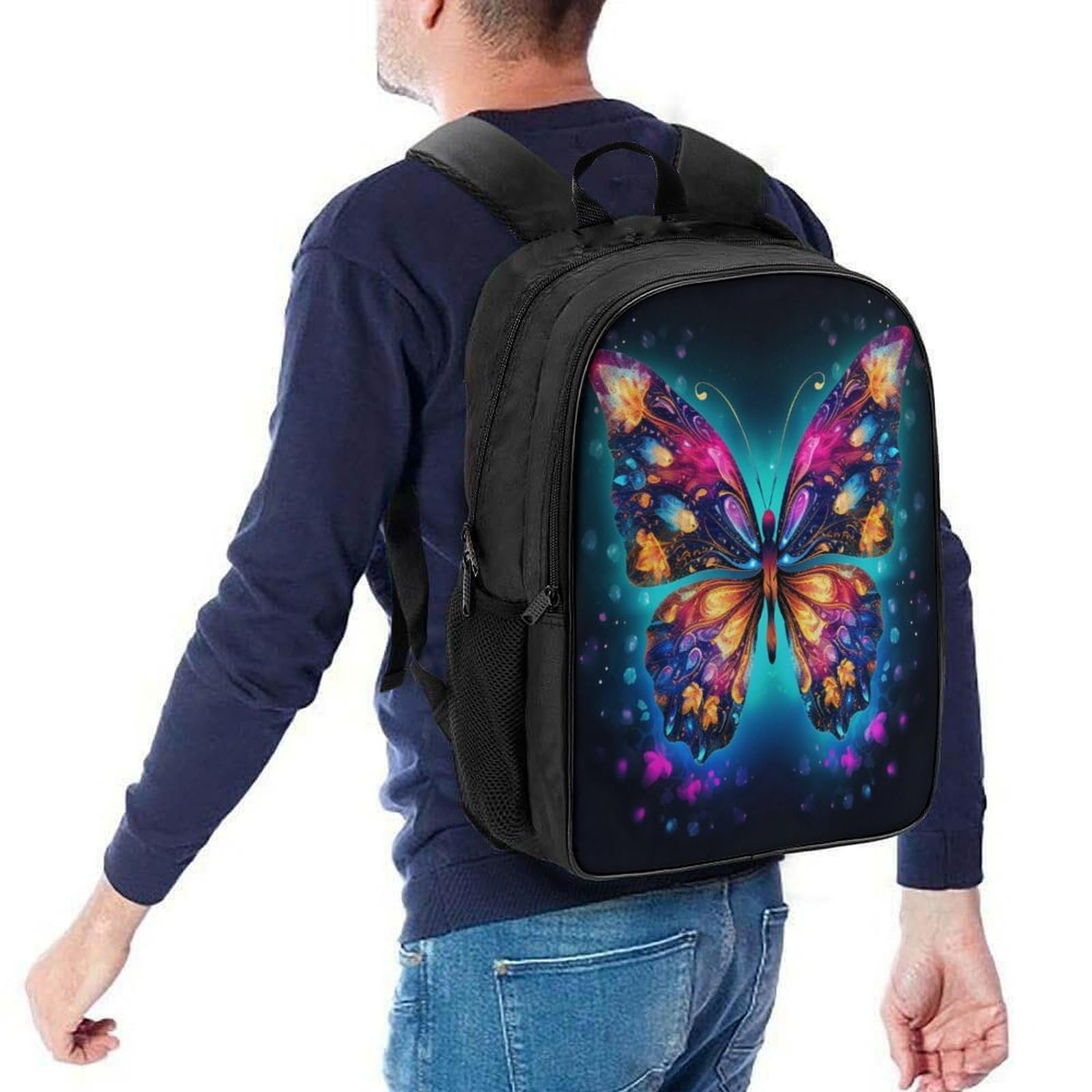Рюкзак DPEOANEBN Butterfly 3D для дітей, великі шкільні ранці, подарунки до школи, 40x28x16 см, фото №5