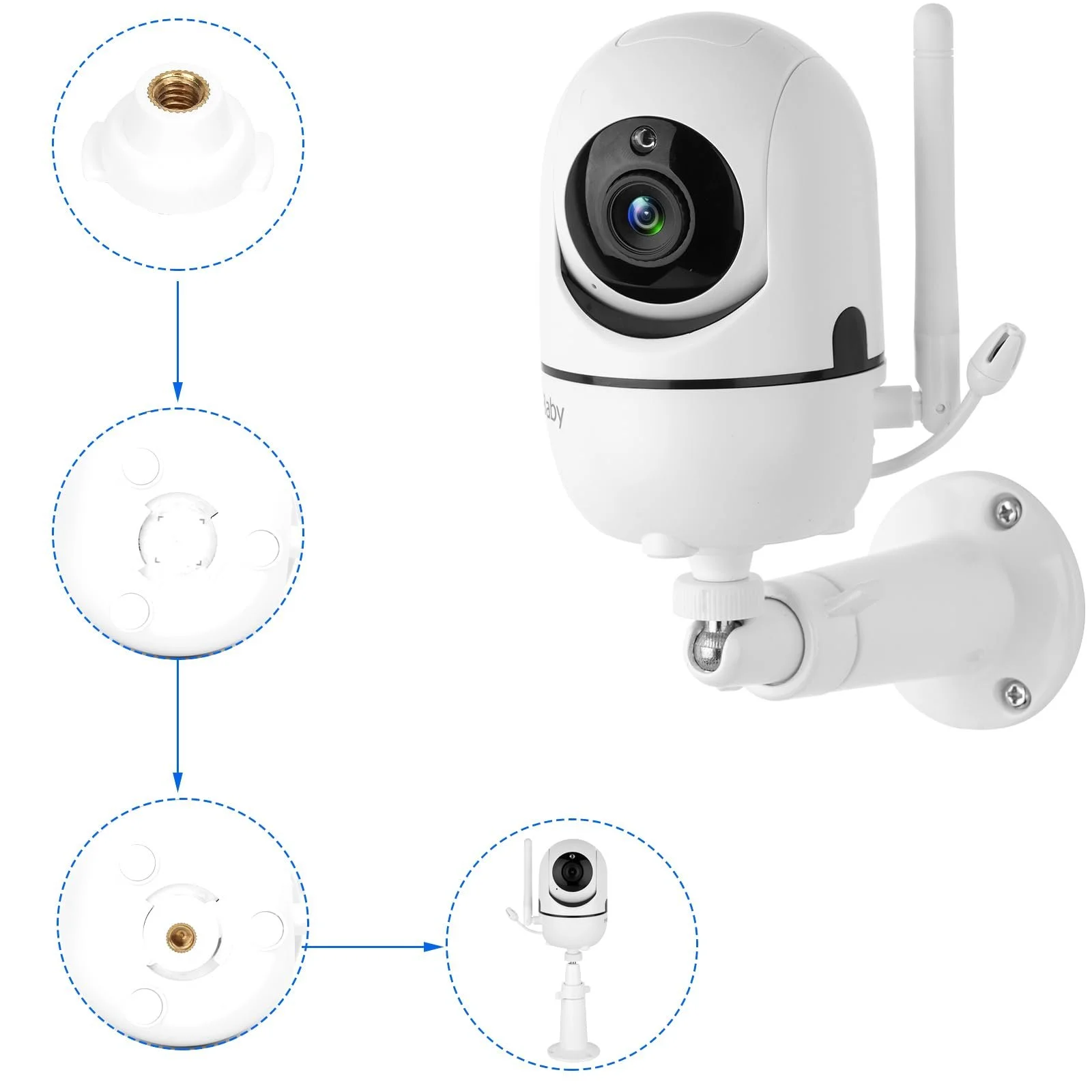 Кронштейн для відеоняні HelloBaby HB65 / HB6550 / HB6558 / HB66 / HB248 Настінний Алюмінієвий (1 шт.), фото №4