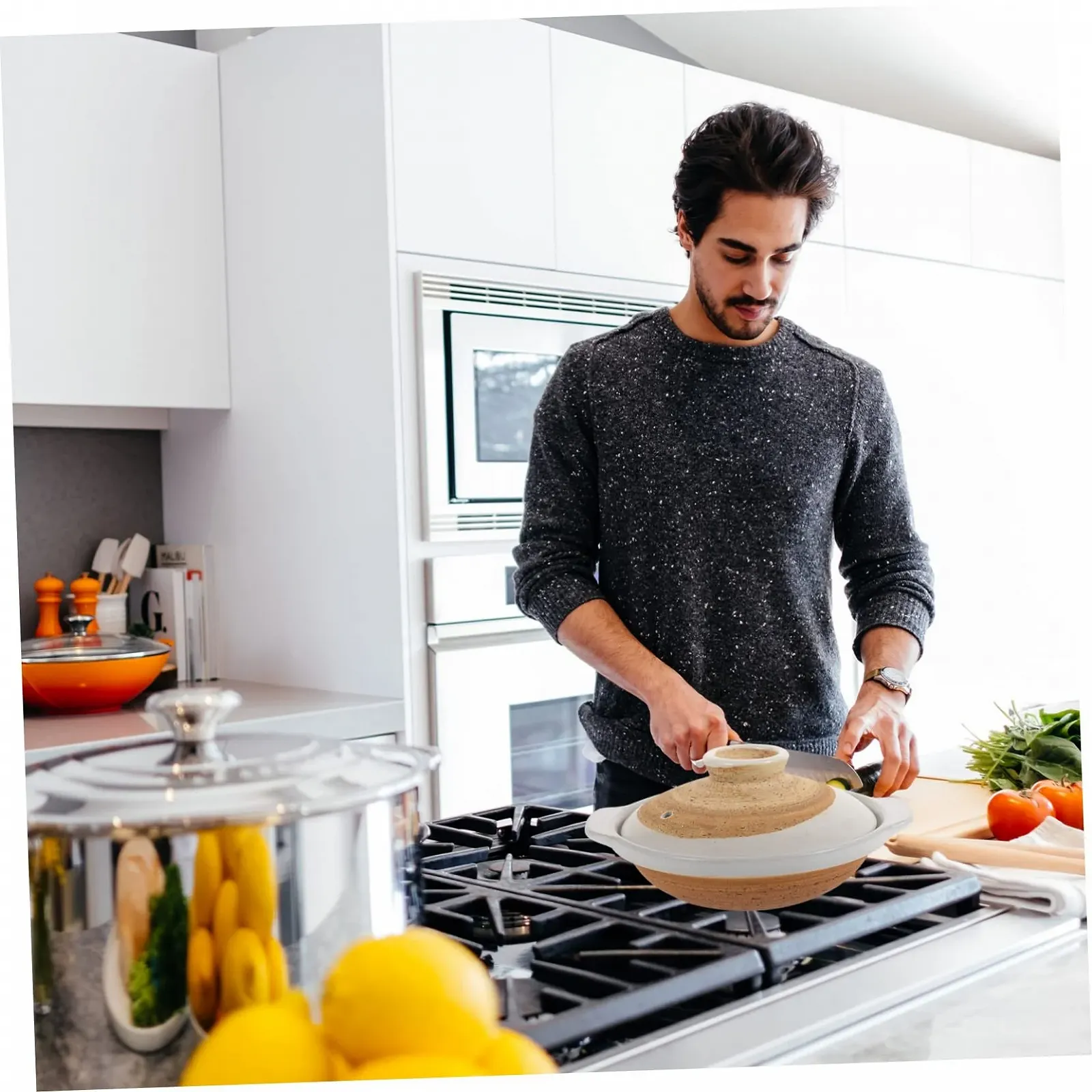 Кастрюля керамическая Japanese Donabe для риса и запеканок жаростойкая, фото №7