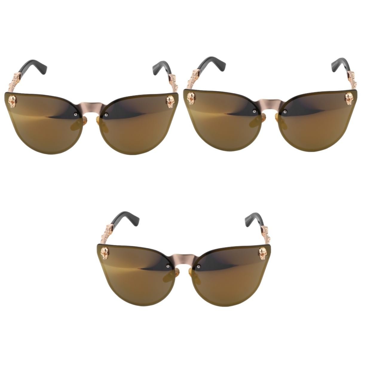 Набір сонцезахисних окулярів, 3 шт, Ретро оправа, фото №1