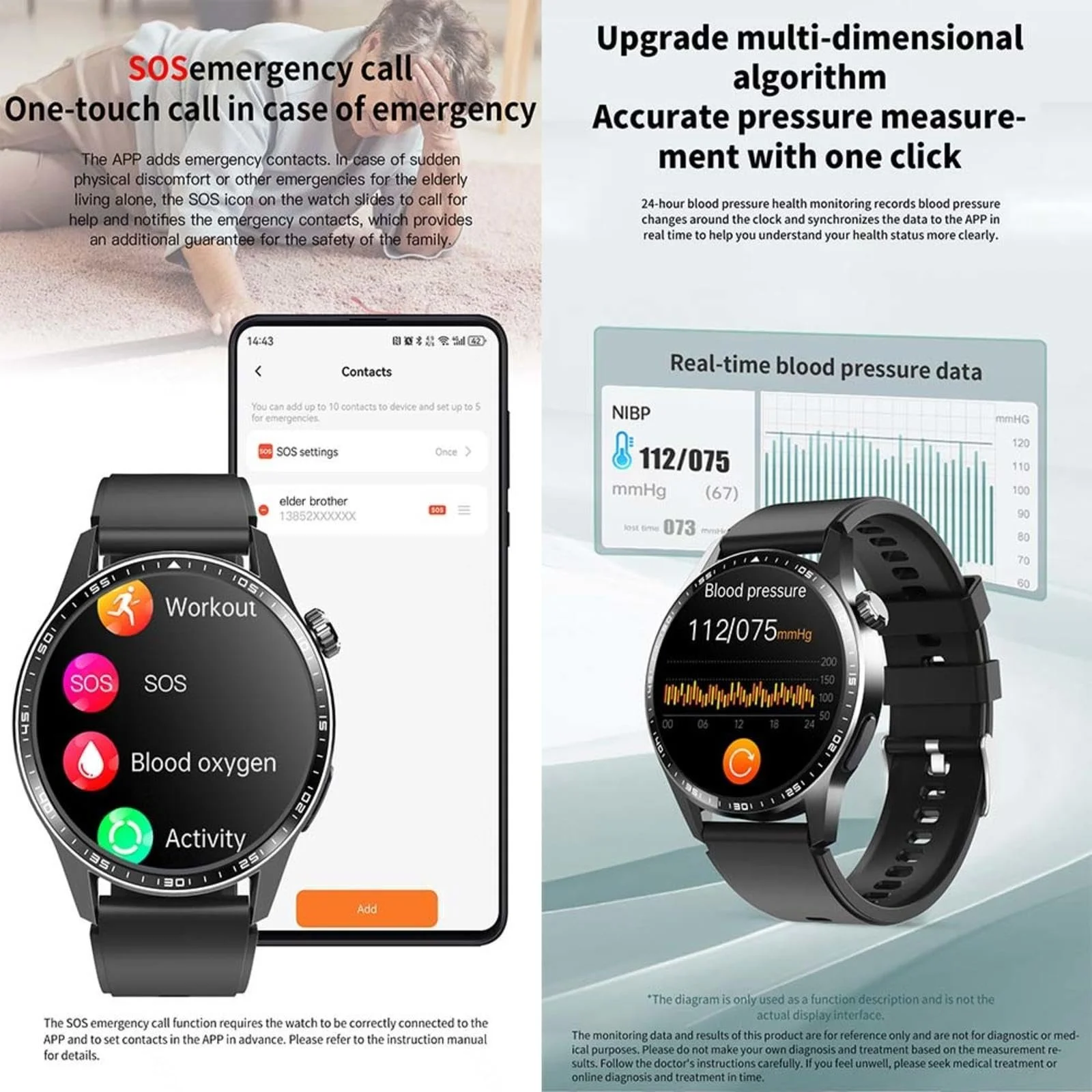 Смартчасы Gesundheitsuhr F600511, 1.55", Серый, фото №6