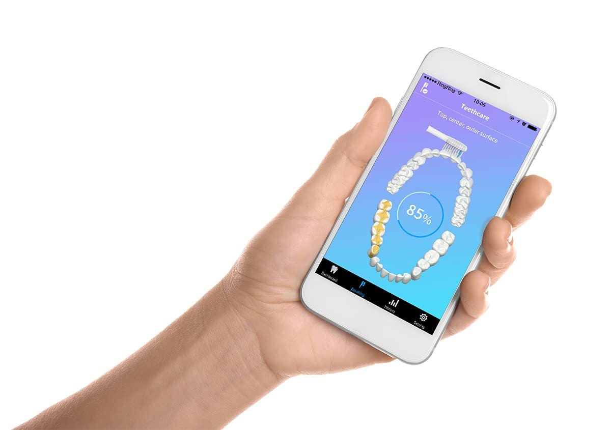 Зубная щетка звуковая Concept ZK5000 с приложением Perfect Smile и зарядкой, дорожный футляр, белая, фото №12