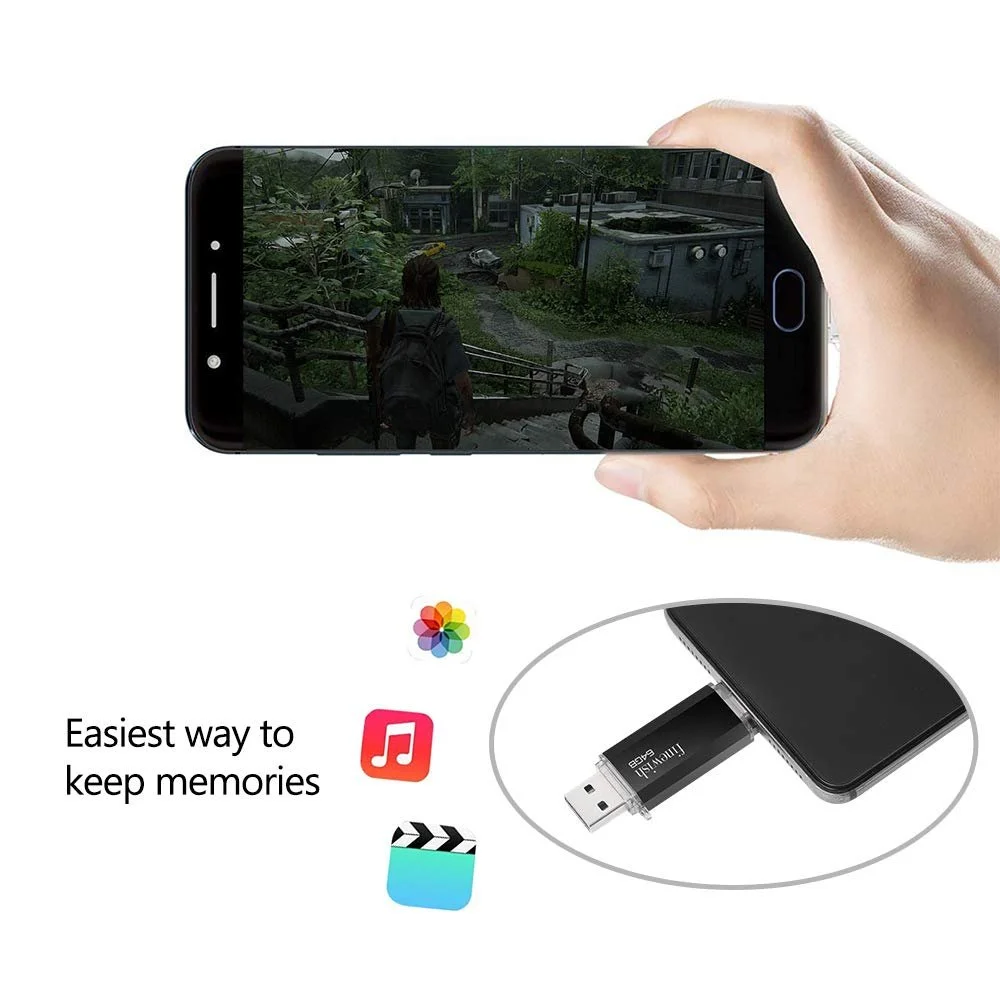 USB-накопичувач Type C 64 ГБ 2 в 1 OTG Black, фото №4