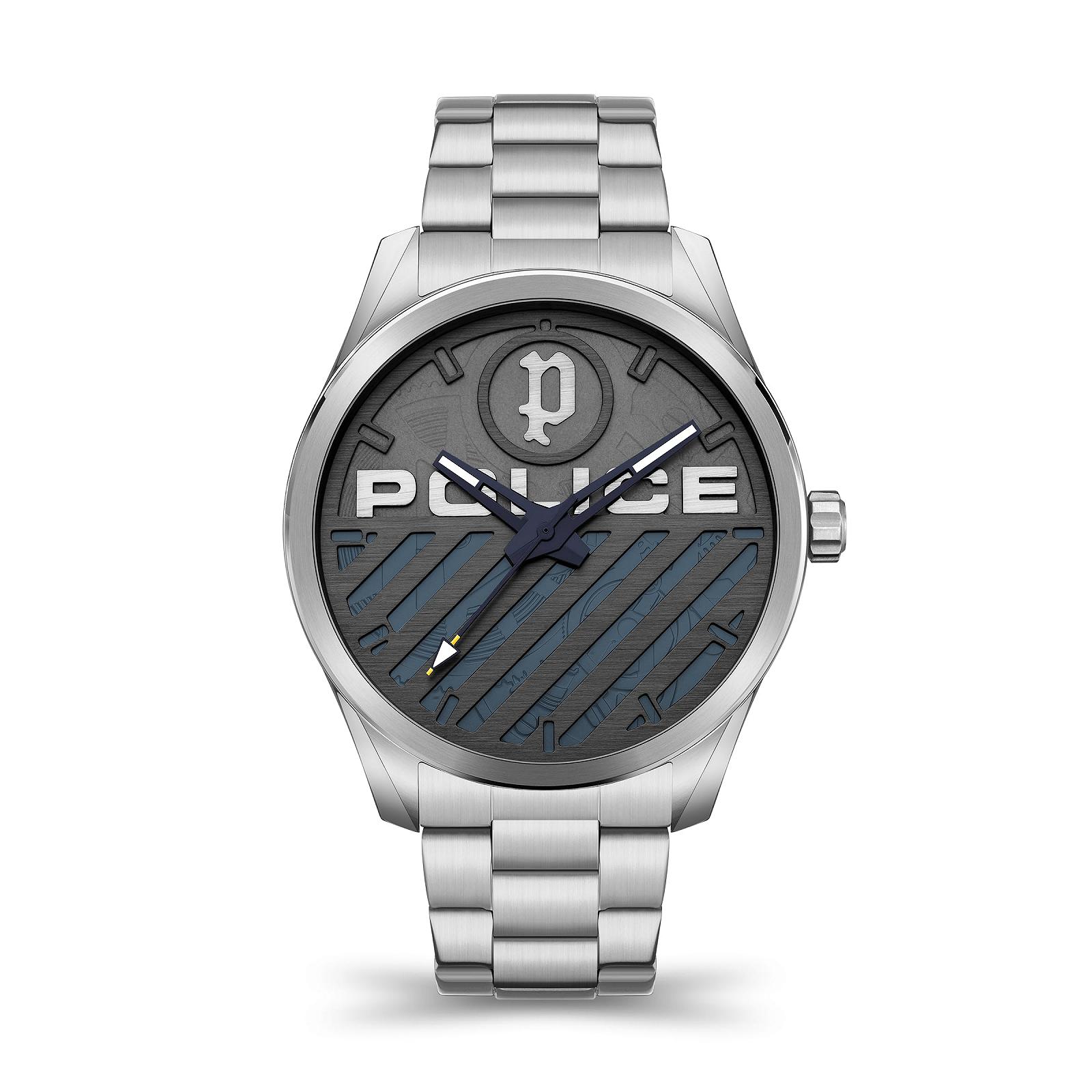 Часы Police Мужские Аналоговые Кварцевые PEWJG2121404 с Ременем из Нержавеющей Стали серебристый Браслет, фото №1 Часы Police Мужские Аналоговые Кварцевые PEWJG2121404 с Ременем из Нержавеющей Стали серебристый Браслет, фото №1