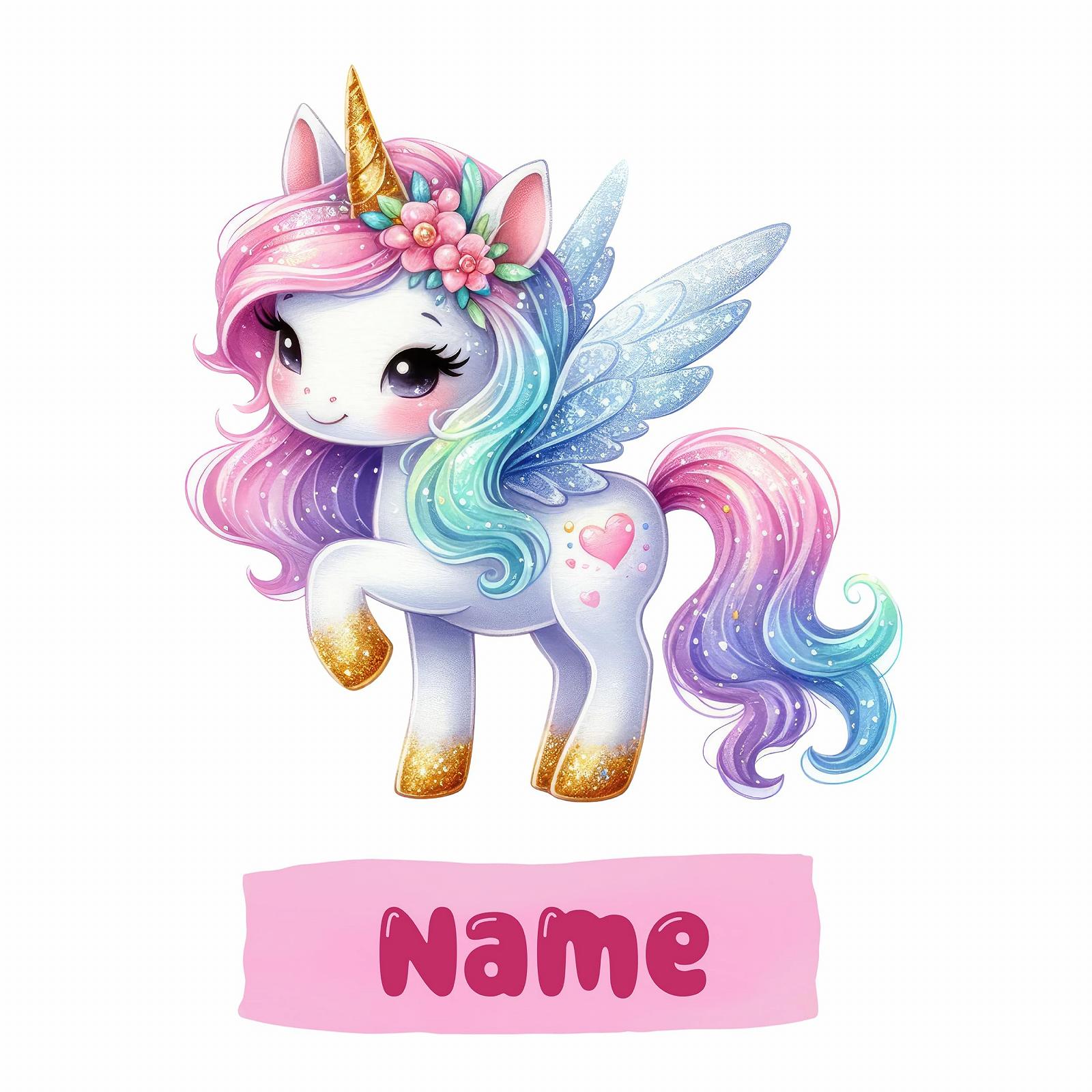 Настінна наклейка GRAZDesign Єдиноріг Персоналізована 77 x 57 см, фото №1