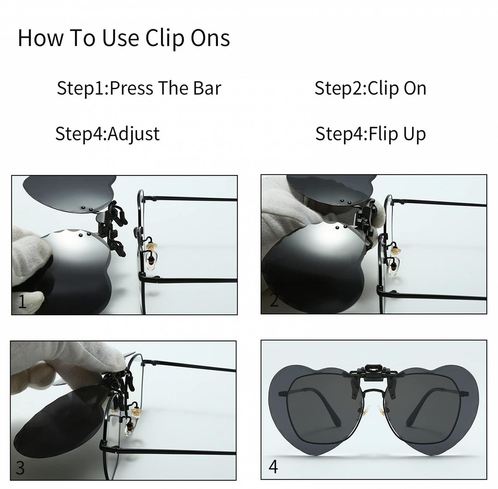 Сонцезахисні окуляри Серце YAMEIZE Поляризовані кліпси для чоловіків та жінок Антиблікові, фото №4