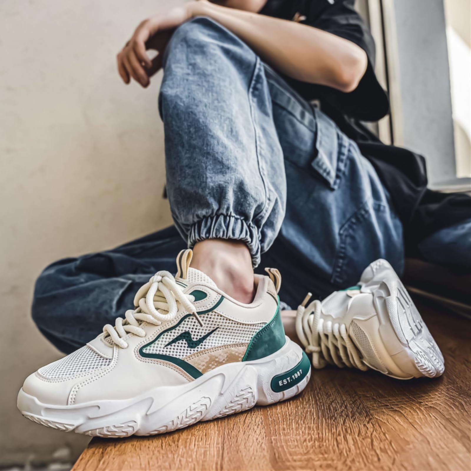 Чоловічі дихаючі спортивні кросівки CHICMARK на шнурівці для бігу та походів, фото №5