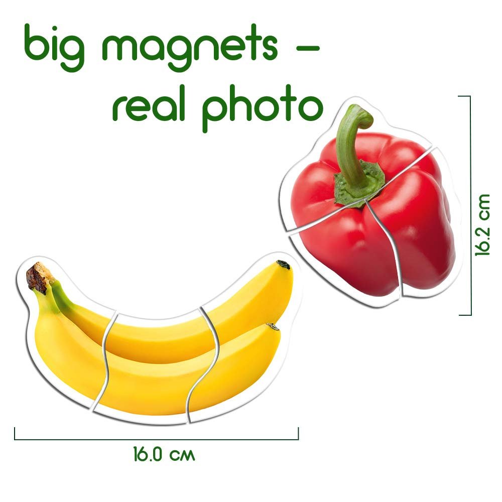 Магнитный пазл Magdum Овощи и фрукты 18 сегментов 6 штук, фото №9