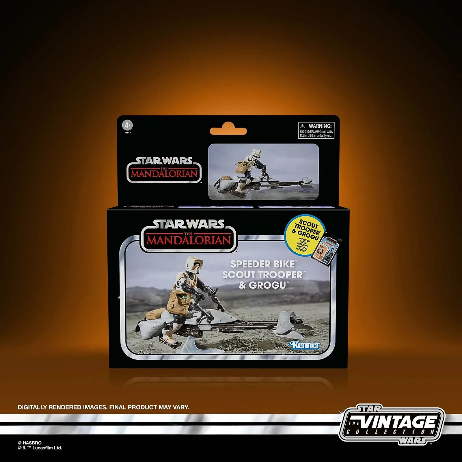 Игровой набор Star Wars The Vintage Collection Speeder Bike, Scout Trooper & Grogu 9,5 см, фото №2