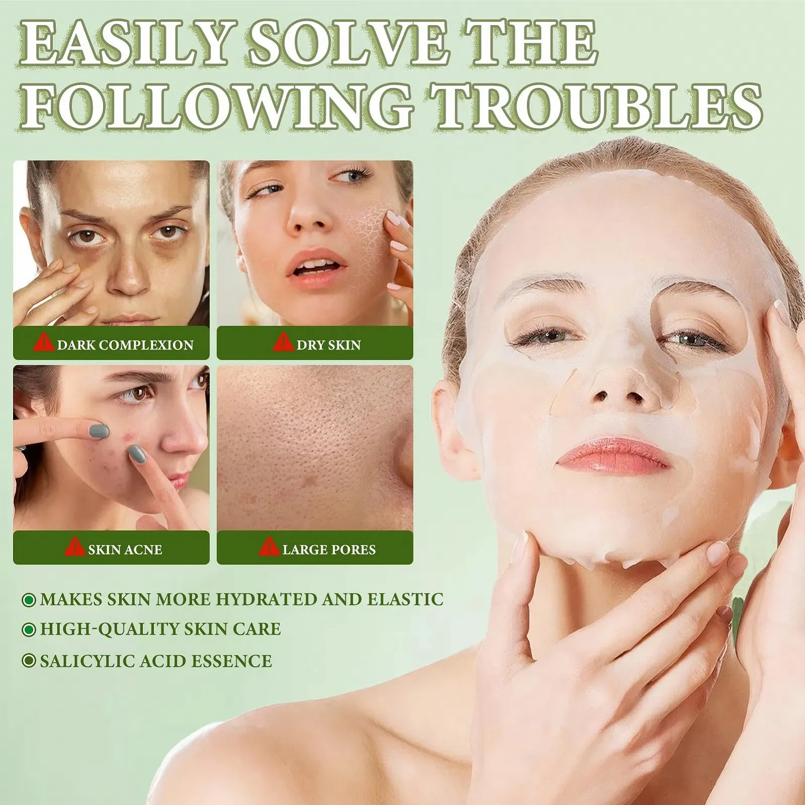 Тканевая маска Набор 12 штук Daily Care для лица Увлажняющие маски для различных потребностей кожи, Ниацинамид, Гиалуроновая кислота, Центелла азиатская Увлажняющая маска, фото №4