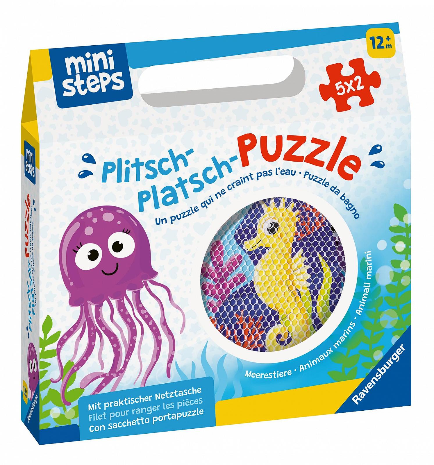 Пазл для ванны Ravensburger ministeps Plitsch-Splash Sea Creatures 4588 10 деталей от 1 года, фото №6