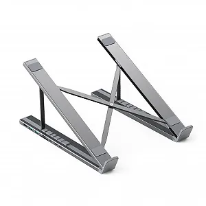 Подставка для ноутбука Регулируемая по высоте Подставка для планшета Рабочая станция Hub Эргономичный дизайн Быстрая зарядка 8-в-1 Охлаждение для дома Работы Настольного планшета - Фото 1