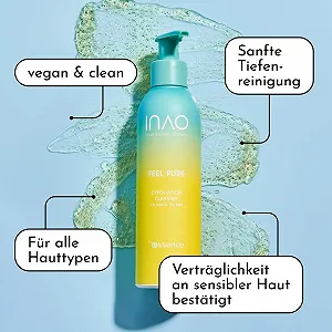 Гель для умывания INAO Skincare Feel Pure Exfoliation Cleanser с AHA, BHA и ниацинамидом для мягкого очищения лица для сияющего цвета лица, отшелушивающий, очищающий, разглаживающий synthetic.ua - Фото 1