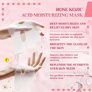 Маска для обличчя Паковання з 6 штук Зволожувальна, живильна маска з койєвою кислотою і куркумою, рожева synthetic.ua - Фото 1